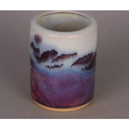 Collection of retro style pen holder of Song Jun kiln in Jingdezhen, China