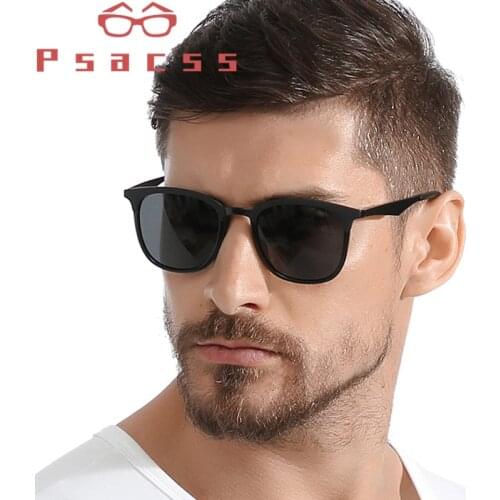 Psacss Square Polarized Sunglasses Men Lightweight High-End TR90 Frame Sun Glasses For Male Driving Sport gafas de sol hombre
