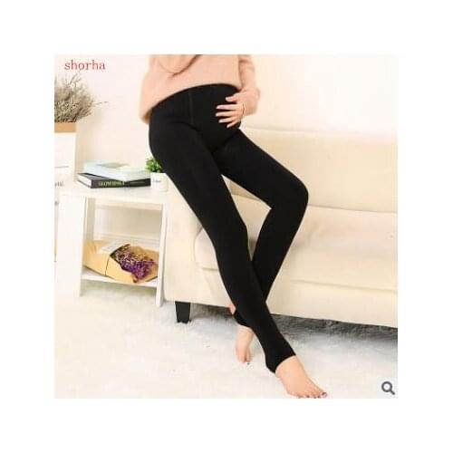 New plus cashmere Women Pregnant Leggings Adjustable High Elasticity Maternity Leggings Pregnant Pants for Winter Maternity Pant