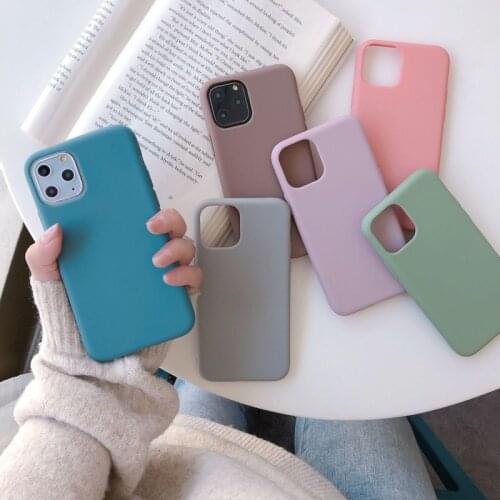 Simple Colors Solid Scrub Soft Tpu Phone Case for Iphone 11 Pro Max X Xr Xs Max 6 7 8 Plus Anti-shock Candy Case Back Cover