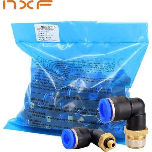 PL Elbow 50pcs Lot 4-M5 6-M5 Air Connector Pneumatic Fitting Quick Fittings 1/8" 1/4" 3/8" 1/2" Male Thread Push In