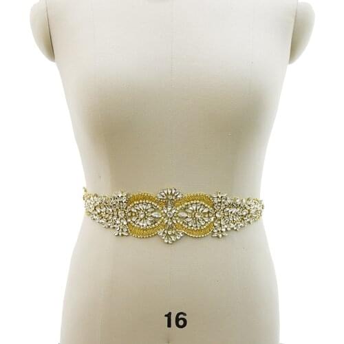 Popular Pearl Rhinestone Applique Beads For Wedding Blet WRA-1033