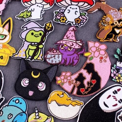 Hot Anime Patches On Clothes DIY Spirited Away Clothes Patches Iron On Patch Funny Animals Embroidered Patches For Clothing