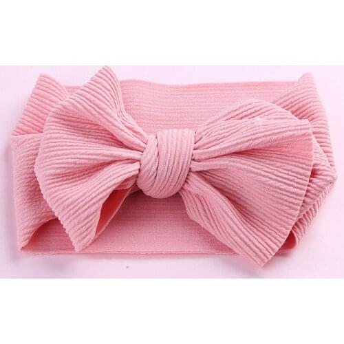 7'' Large Knot Bow Headband For Girls 2019 Spring Big Hair Bow Elastic Hair Bands Kids Solid Turban Head Wrap Hair Accessories