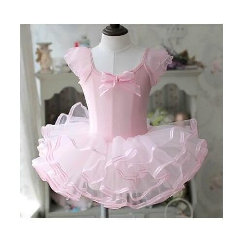 Pink/yellow Ballet Tutu Dress Girls Gymnastics Leotard Dancewear Ballet Clothes Children Ballerina Costume Discount Ballet Tutus