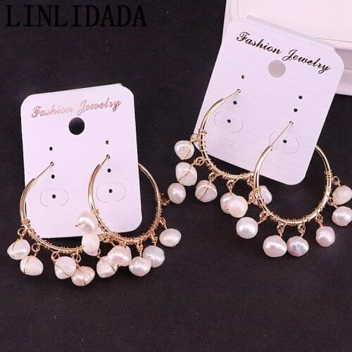 4Pair Latest Fashion Natural Freshwater Pearl Earring Gold Electroplated Wire Design Woman elegant Jewelry