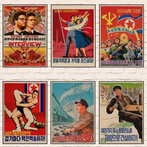 North Korea War Missle Propaganda Soviet Poster Decorative DIY Wall Sticker Art Home Bar Kraft Vintage Poster Decor Wall Decor