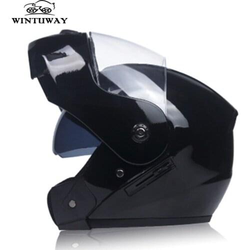 WINTUWAY 2019 New Flip Up Racing Helmets Modular Dual Lens Motorcycle Helmet Full Face Safe Helmets For Women And Men
