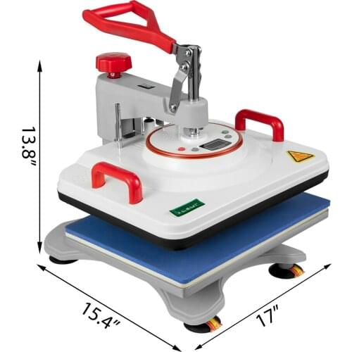 SolToPrint Upgraded 5-IN-1 Heat Press Machine 12x15 Inch Sublimation Multifunctional Digital Hat Mug Cap Plate T-shirts Printer