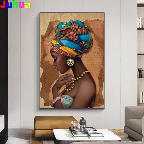 Modern Beautiful African Women 5D diy Diamond Painting full drill diamond embroidery mosaic diamond stitch home decor