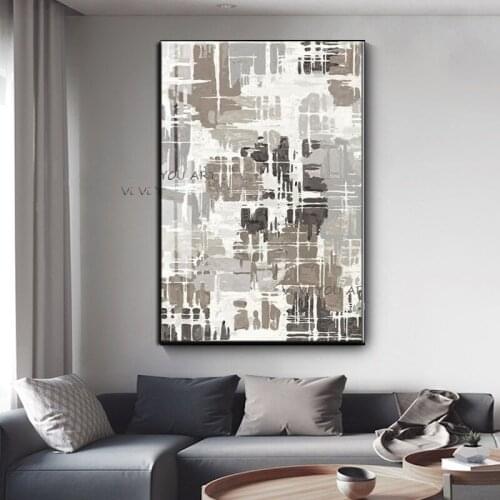 Stylish Simplicity Pure Hand Painted Oil Painting Abstract Mural American Modern Minimalist Living Room Decorative Large Size