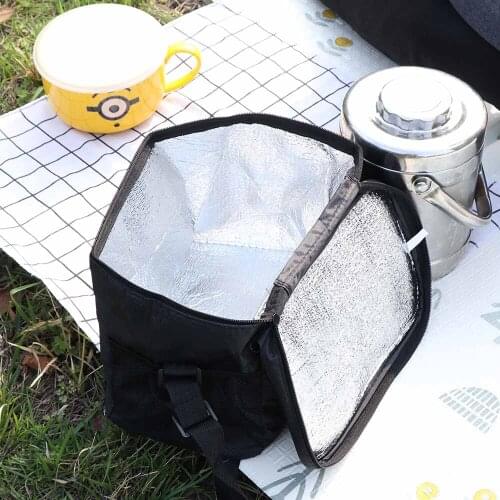Picnic lunch bag insulated Portable Fabric Thermal Cooler Bag Large Volume Storage Bag Camping Lunch Bags