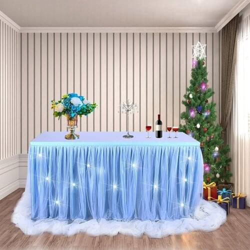 Tulle Table Skirt Tutu Table Skirts Tableware Baby Shower Birthday Party Decorations Banquet Wedding Home Party Supplies @LS