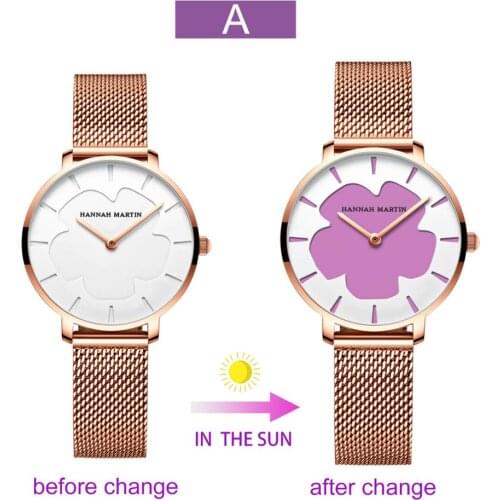 Amazing Creative Japanese Analogue 33mm Slim 3ATM Water Resisitant Colour Changing Watches for Women