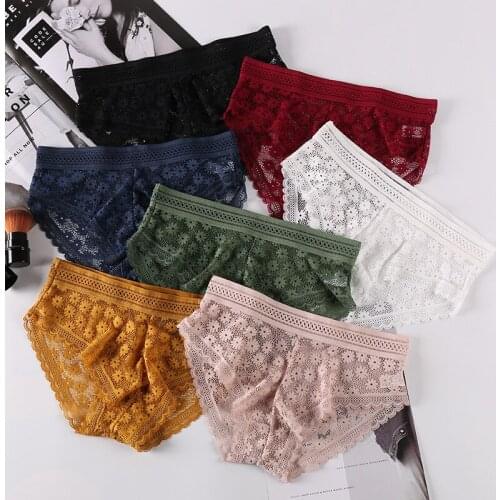 2021 Women Mid-waisted Underwear With Lace Design Seamless Design Breathable Lightweight Underwear Panties For Girls Daily Life