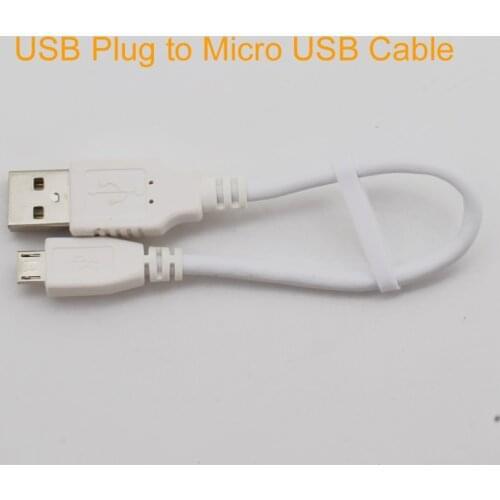 10pcs 20cm USB 2.0 Type A Male to Micro B Male Adapter Converter Cable White