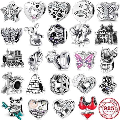 Summer style enamel 2 Coconut tree with hammock Authentic 925 Sterling Silver charms for Jewelry Making Silver Original Bracelet