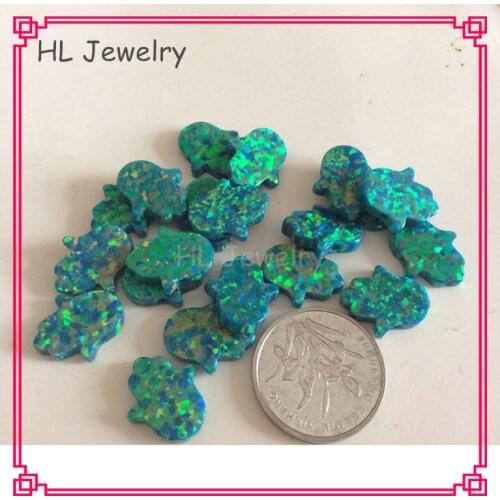 100PCS/Lot Wholesale OP02 Marine Color Hamsa Opal 11*13MM Synthetic Opal Hamsa Hand