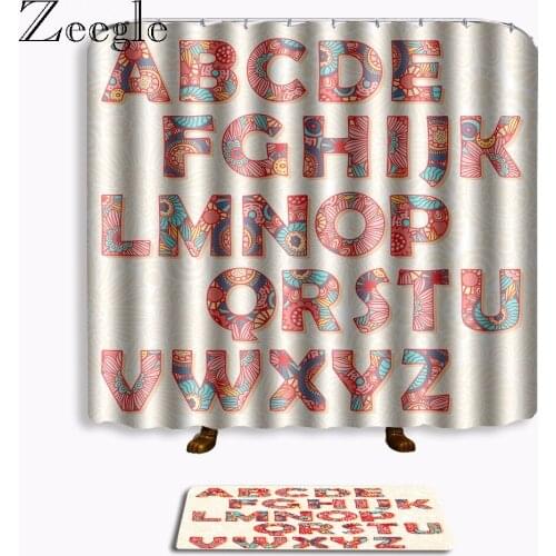 Zeegle Bath Shower Curtain with Anti-slip Floor Mat 2pcs Bath Mat Set Toilet Foot Mat fot Bath Decor Bath Doormat Soft Floor Rug