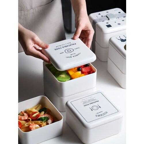 2 Layers Lunchbox Bento Box For Student Office Worker Portable Microwave Bento Boxes Food Storage Box Container