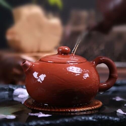 220ml Yixing Purple Clay Teapot China Cement Xishi Pot Handmade Purple Tea Set Kungfu Tea Accessories Gifts