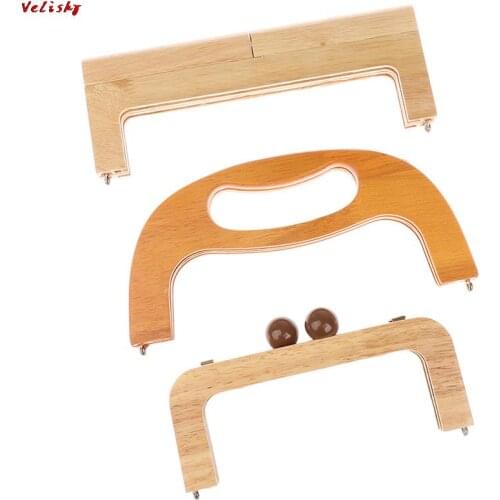 24.5cm Bag Frame Wood Handle Wooden Bags Closure Kiss Clasp Purse Frames Lock Buckles DIY Accessories For Handbags
