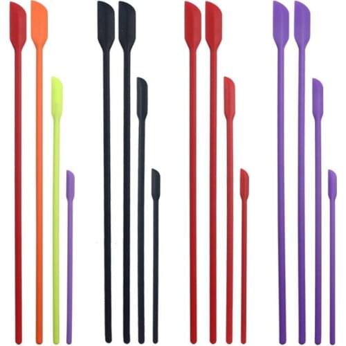 4PCS Kitchen Spatula Mini Long Handle Colorful Kitchen Silicone Cream Butter Cake Spatula Jar Scraper Homemade Diy Baking Tool