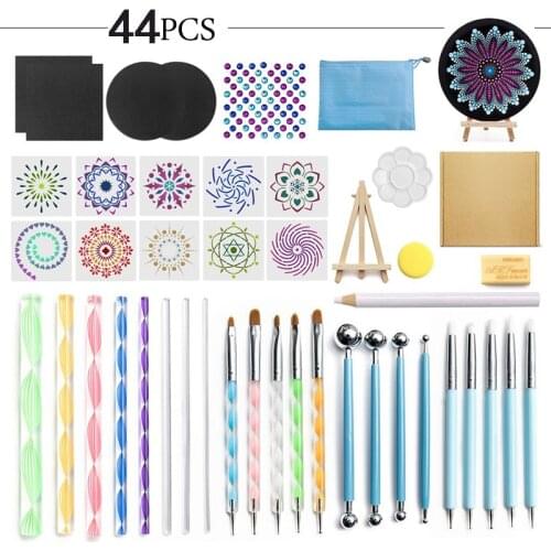 44/31/27/5 Template painting tool stylus paint tray canvas rock painting gift mandala tool round cardboard easel painting DIY