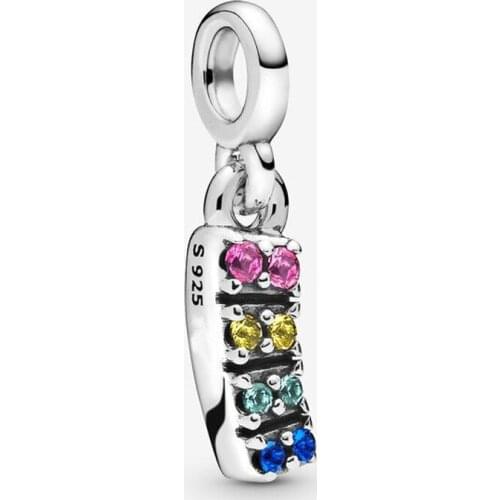 Bewill New Product ME My Pride 925 Silver Pendant Fashion Rainbow Small Pendant Necklace Surprise Gift Fit Original Beads Charms