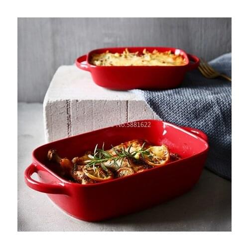 Japanese Style Baking Dish, Ceramic Baking Dish, Rectangular Oven, Dish Plate, Baking Dish, Cheese Household Bowl