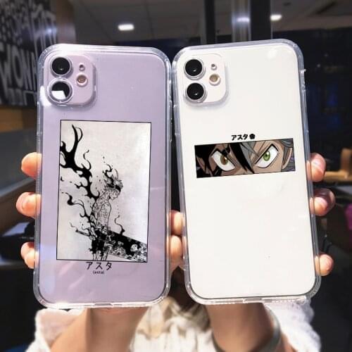 Japan Anime Black Clover Asta Phone Case For iPhone 11 12 Pro MAX XS XR SE2020 X 7 8 6Plus Cute Clear Soft Silicone Cover Fundas