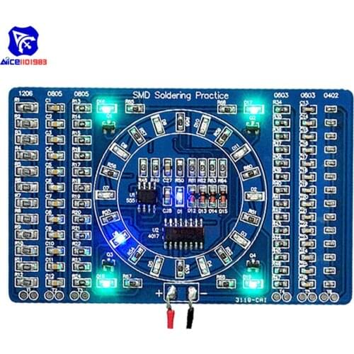 Diymore DIY Kit CD4017 Rotating LED SMD NE555 Soldering Practice Board for Arduino Fanny Skill Starter Training Suit