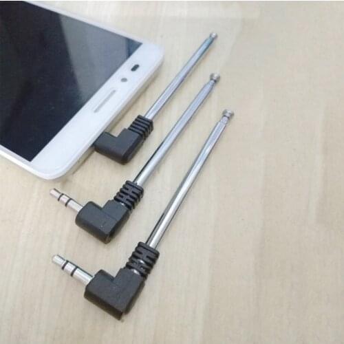 3.5mm Jack FM Radio Receiver Antenna Retractable Aerial Stainless Steel Multi-Purpose Interface FM Radio for Car Mobile Phone