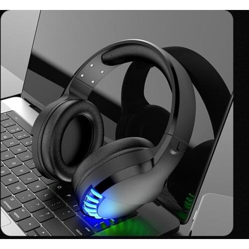 Gaming Headset, Surround Sound Stereo Bluetooth Headphones with Noise Canceling Mic & RGB Light Compatible with PC, Laptop, PS4
