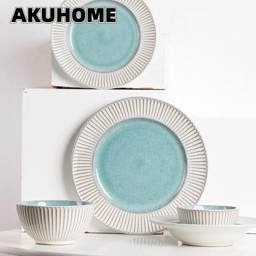 Creative Ceramic Tableware European-style Simple Western-style Steak Plate Straw Hat Bowl Household Flat Plate Small Fresh Dish