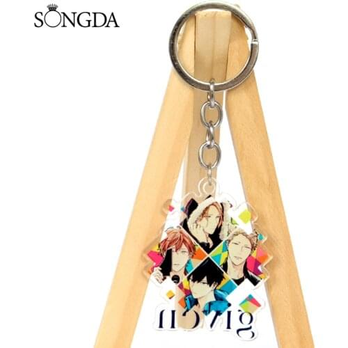 SONGDA Top Sales Anime GIVEN Acrylic Keychain Japanese Cute Cartoon Figures Key Ring Two-Sided Key Chain Nice Decorations Gift