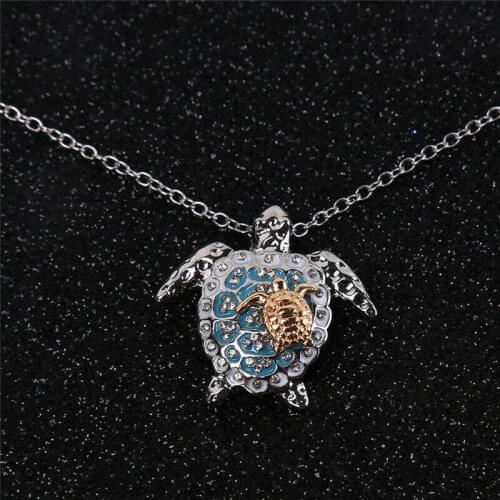Fashion Tortoise Necklace With Chain Sea Turtle Mother And Baby Necklaces With Pendant Women Mother Day Gift Jewelry