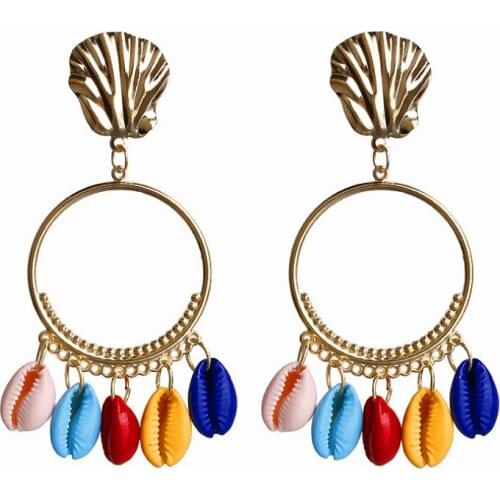 Fashion Jewelry Romantic Shell Earrings Boho Style Female Earrings Luxury Earrings Creative Scallop Retro Metal Earrings