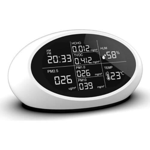 Air Quality Monitor Indoor PM2.5 Formaldehyde(HCHO) TVOC Gas Analyzer Air Quality Detector Gas Analyzer Fine Dust Meter Sensor