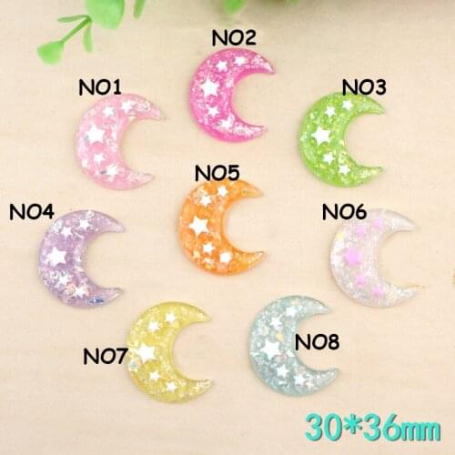 Moon Jelly Sequin Resin Accessories Refrigerator Sticker DIY Epoxy Phone Case Material Child Hair Jewelry Material