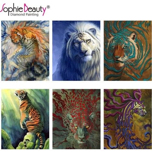 Sophie Beauty Diy Diamond Painting Cross Stitch Crystal Square Handcraft Sets Animal Tiger Cartoon Embroidery Mosaic Home Arts