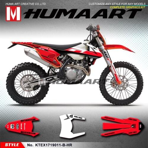 HUMAART Waterproof Stickers Graphics Kit for 125 150 250 300 350 450 500 EXC F EXC-F XCW XC-W 2017 2018 2019, Customizable
