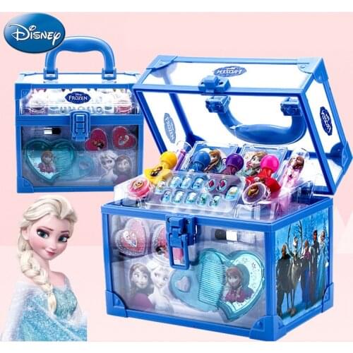 Disney Frozen Elsa Anna Makeup Sets Box Toys Princess Cute Early Learning Play The Family Sets Girl Birthday Gift Beauty Toys