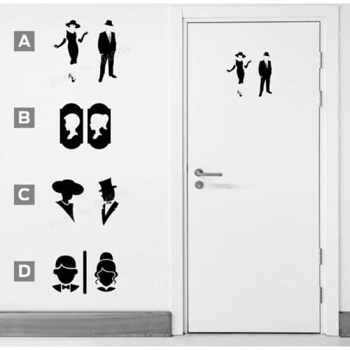 Toilet Door Sticker Funny Door Entrance Sign Kids Men Women Bathroom DIY Wall Stickers Decals Bar Home Decor 2020 new hot LL1072