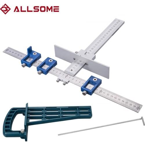 ALLSOME Drill Guide Sleeve Cabinet Hardware Jig Kit + Magnetic Drawer Slide Jig Set Mounting Tool For Cabinet Furniture