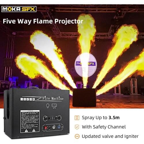 Updated high quality five way flame projector stage effect dmx fire machine with safe channel