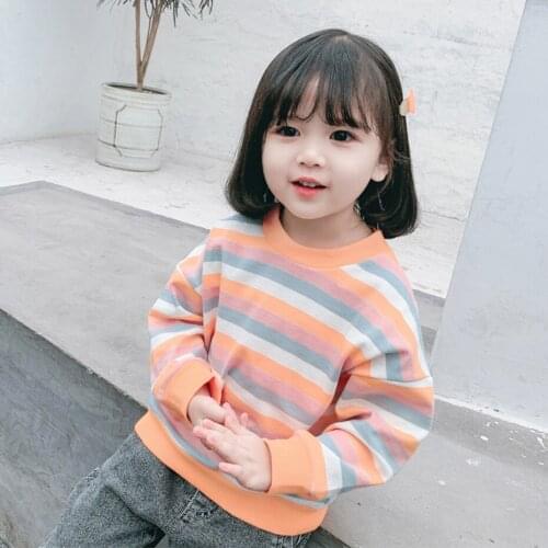 Toddler Girl Clothes Boys Sweatshirt Striped Pattern Long Sleeve O Neck Cotton Baby Warm Outfits
