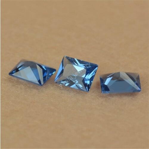 Wholesale 1.5x3~13x18mm Rectangle Shape Cut 109# Middle Blue Lab created Grown Acquamarine Loose Spinel Gems Stone For Jewelry