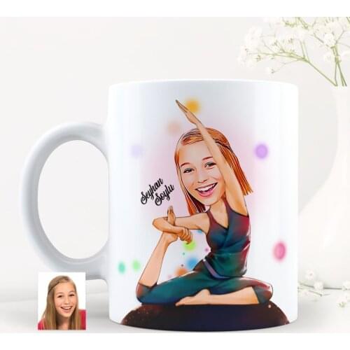 Personalized Women 'S Yoga Themed White Mug Cup-1 Funny Fun Special Design Reliable Quality Picture Souvenir