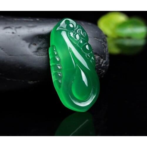 Natural Green Hand Carved Magnolia Flower Jade Pendant Fashion Jewelry Mens and Womens Necklace Gift Accessories
